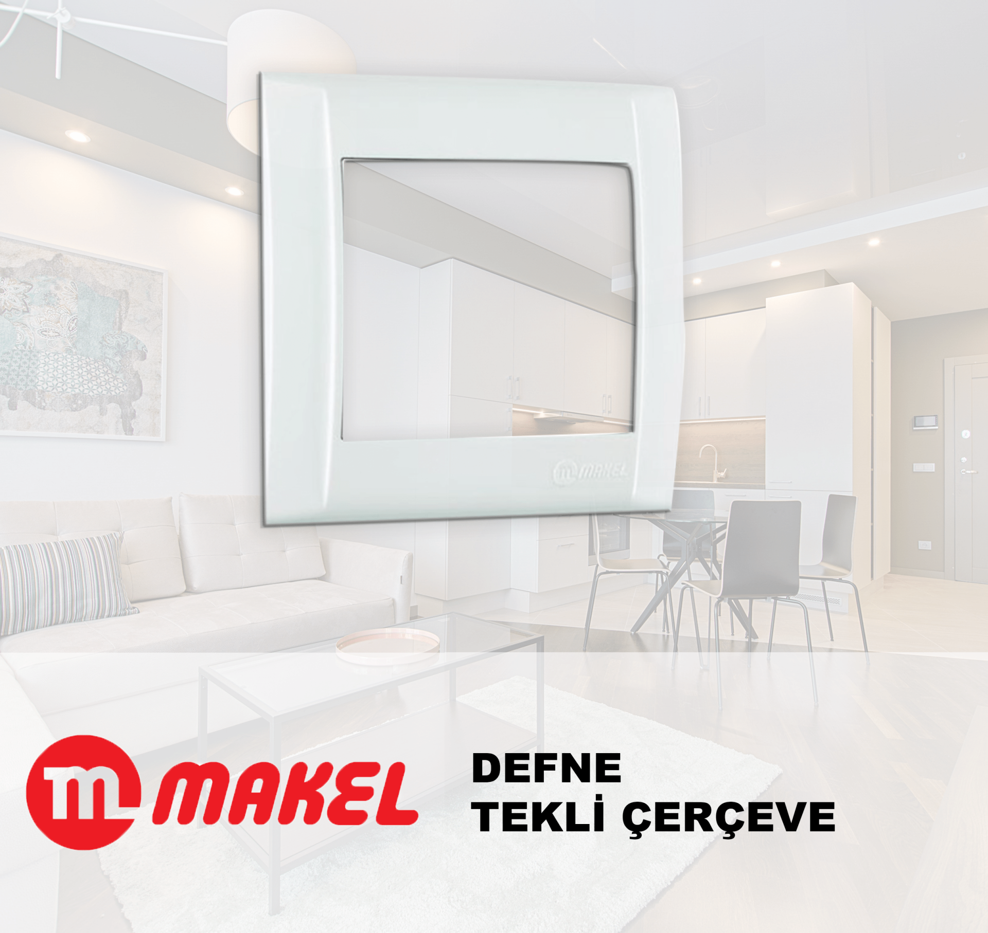 MAKEL Defne Tekli Çerçeve Beyaz