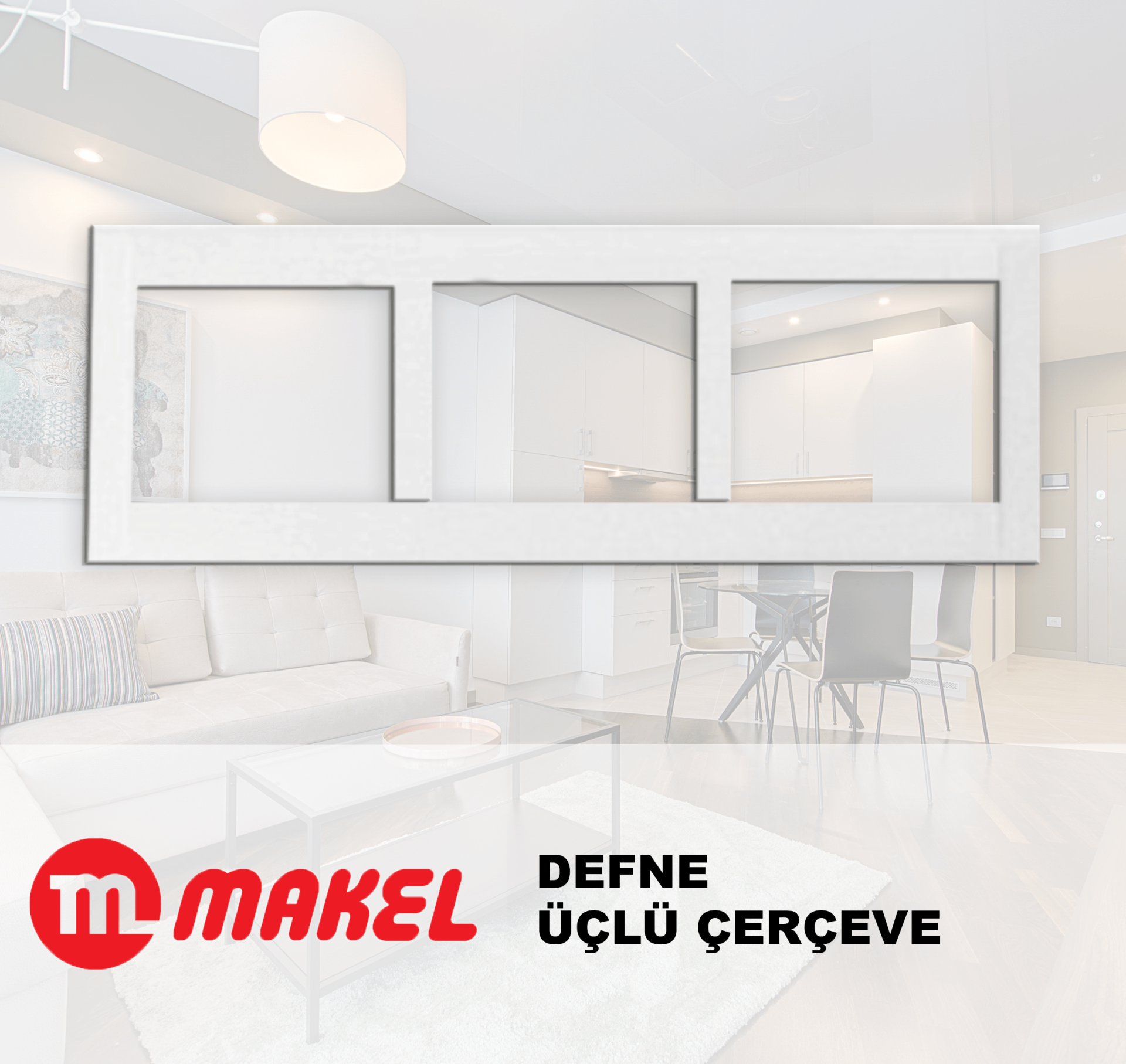 MAKEL Defne Üçlü Çerçeve Beyaz