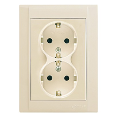 MAKEL Defne Krem İkili Topraklı Priz