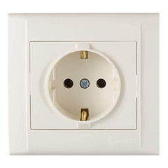 MAKEL Defne Krem Topraklı Priz Çerçeve Dahil