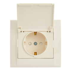 MAKEL Defne Krem Kapaklı Priz Çerçeve Dahil