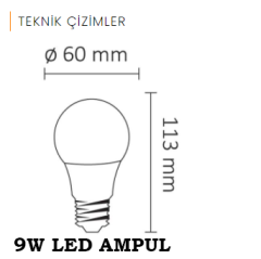 ACK 9W Led Ampul Beyaz Işık E27