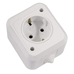 MAKEL Nemliyer Topraklı Priz Beyaz IP44