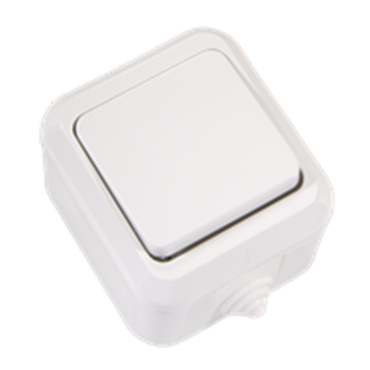 MAKEL Nemliyer Sıva Üstü Tekli Anahtar Beyaz IP44