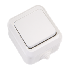 MAKEL Nemliyer Sıva Üstü Tekli Anahtar Beyaz IP44