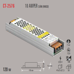 CATA 10 Amper Şerit Led Trafosu 120W CT-2576