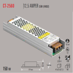 CATA 12,5 Amper Şerit Led Trafosu 150W CT-2560