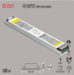 CATA 40 Amper Şerit Led Trafosu 480W CT-2571