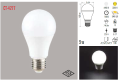 CATA 9W Led Ampul Beyaz Işık E27 Duy CT-4277