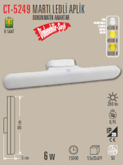 CATA Martı Ledli Aplik 3 Renk Dokunmatik Anahtarlı CT-5249