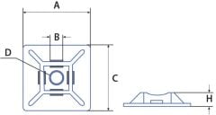 GWEST 28X28MM Yapışkan Kroşe 100 Adet Beyaz