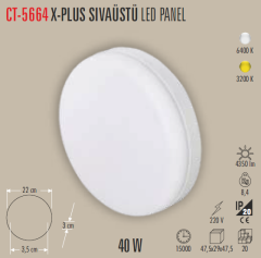 CATA 40W X-Plus Sıva Üstü Led Panel Spot Gün Işığı CT-5664