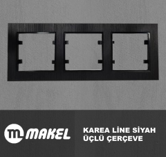 MAKEL Karea Line Üçlü Çerçeve Siyah