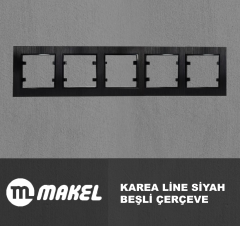MAKEL Karea Line Beşli Çerçeve Siyah