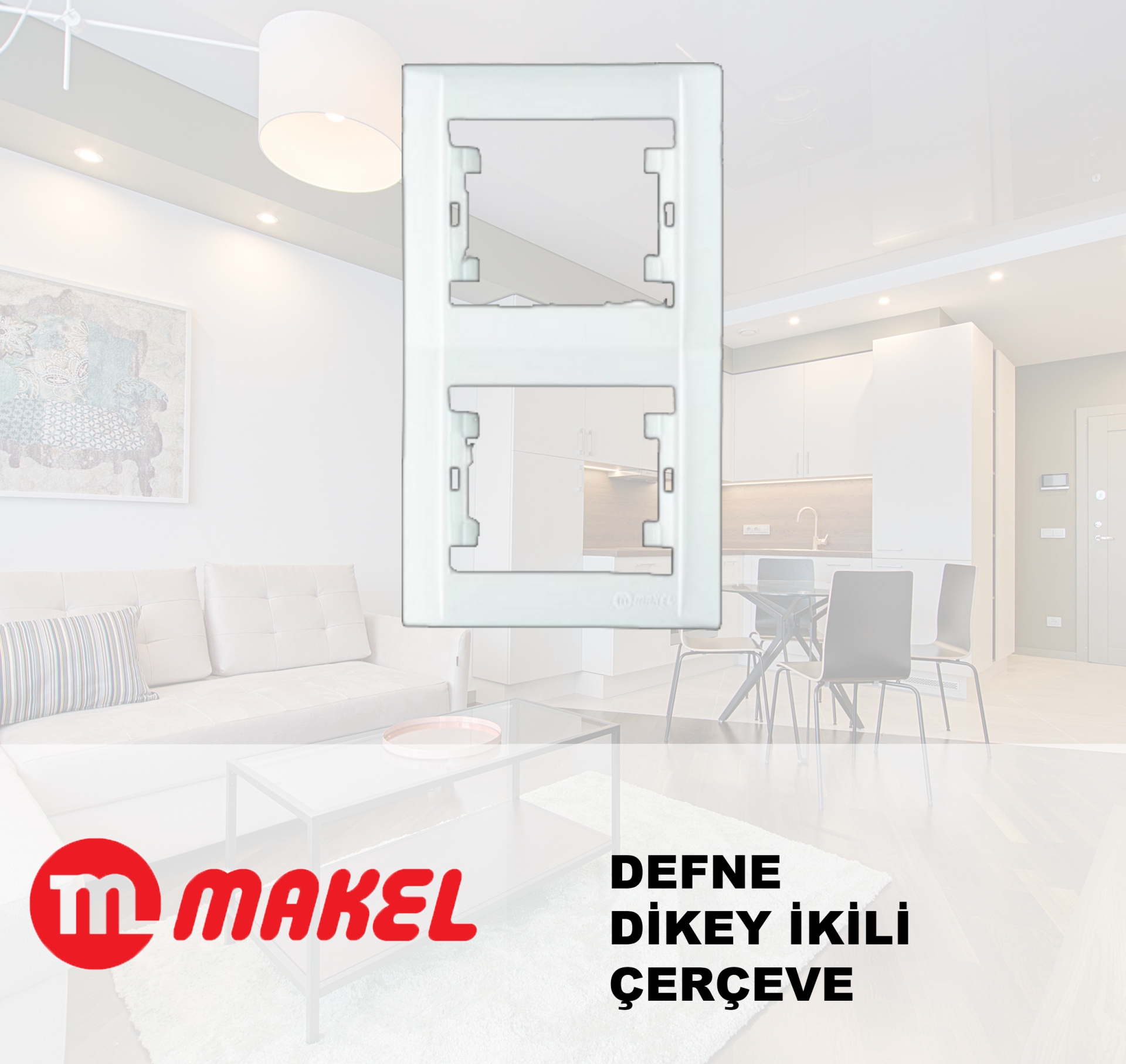 MAKEL Defne Dikey İkili Çerçeve Beyaz