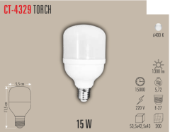 CATA 15W Torch Led Ampul Beyaz Işık E27 Duy CT-4329