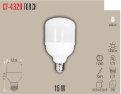 CATA 15W Torch Led Ampul Beyaz Işık E27 Duy CT-4329