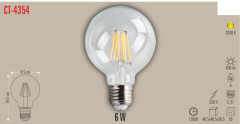 CATA 6W Glop Rustik Led Ampul Gün Işığı CT-4354