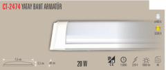 CATA 20W Yatay Bant Armatür 60 Cm Gün Işığı 40 Adet Koli CT-2474