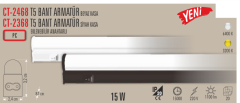 CATA 15W T5 Bant Armatür Beyaz Işık 20 Adet Koli CT-2468