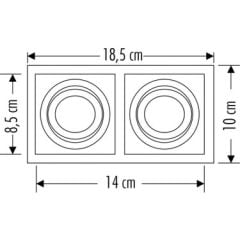 CATA Pars Satin Kasa İkili Kare Spot Takım CT-5226