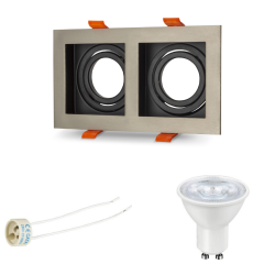CATA Pars Satin Kasa İkili Kare Spot Takım CT-5226