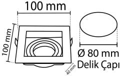CATA Pars Satin Kasa Kare Spot Takım CT-5225