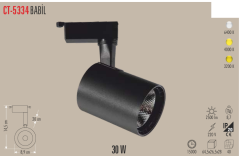 CATA 30 Watt Dekoratif Beyaz Işık Babil Ray Armatür Siyah Kasa CT-5334