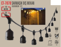 CATA Sarmaşık Sıralı Dış Mekan Armatür 10 Metre 20 Duy CT-7070