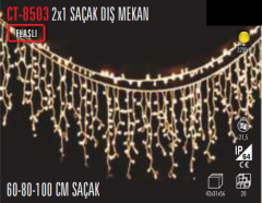 CATA Saçak Led Dış Mekan Perde Süsleme Gün Işığı 2x1 Metre CT-8503
