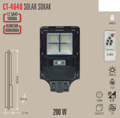 CATA 200 Watt Solar Sokak Armatür CT-4640